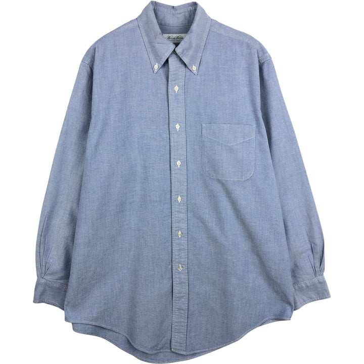 Brooks Brothers long-sleeved button-down shirt, made in the USA, size M cotton blue type Vintage Second Hand