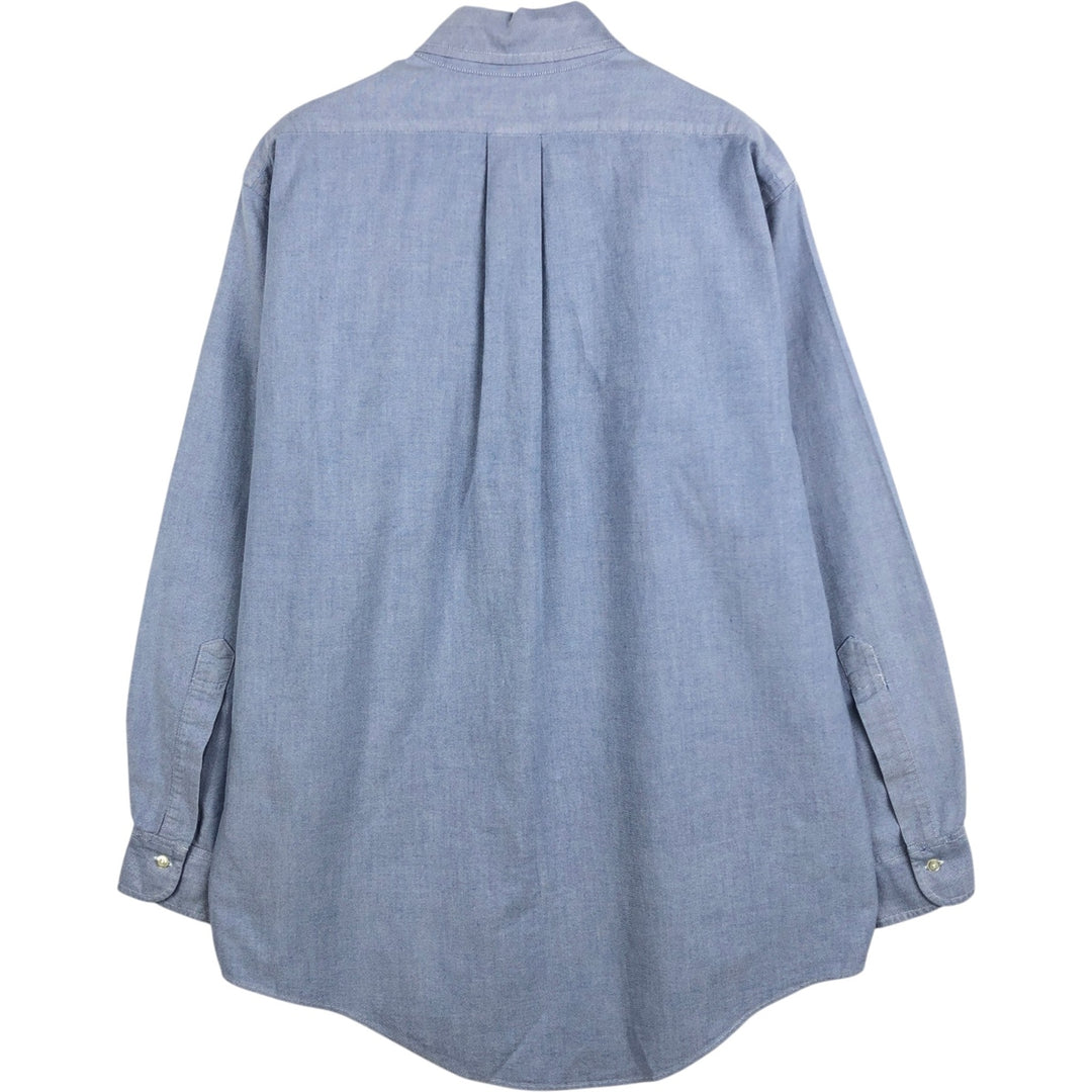 Brooks Brothers long-sleeved button-down shirt, made in the USA, size M cotton blue type Vintage Second Hand