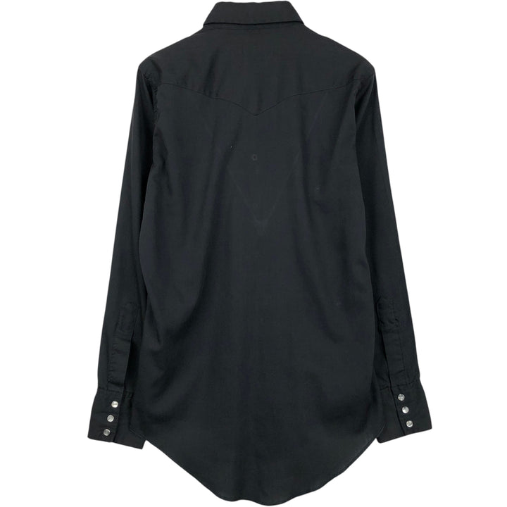 1970'S Wrangler Long-Sleeve Western Shirt, Made in USA, Men's Size M (Equivalent), Vintage unclear black type Vintage Second Hand