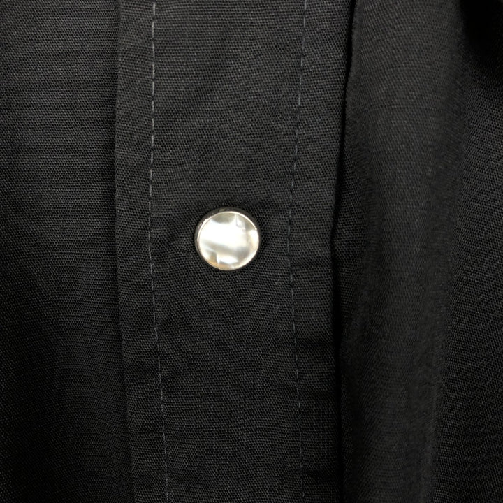 1970'S Wrangler Long-Sleeve Western Shirt, Made in USA, Men's Size M (Equivalent), Vintage unclear black type Vintage Second Hand