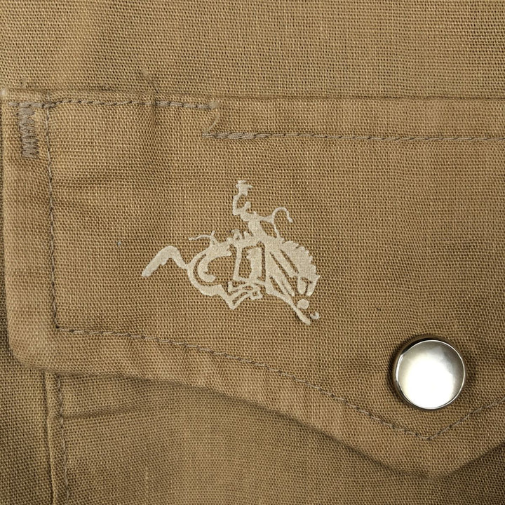 70s-80'S Lee Long-Sleeve Western Shirt, Made in USA, Men's Size L (approx.) unclear beige type brown Vintage Second Hand