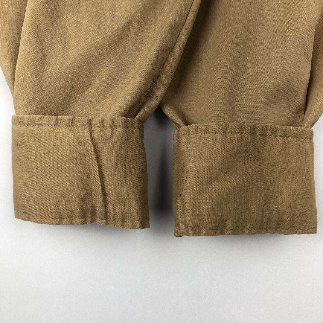 70s-80'S Lee Long-Sleeve Western Shirt, Made in USA, Men's Size L (approx.) unclear beige type brown Vintage Second Hand