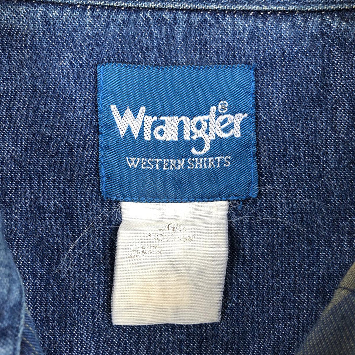 Wrangler Stripe Pattern Long Sleeve Western Shirt, Men's Size L unclear Navy blue Vintage Second Hand