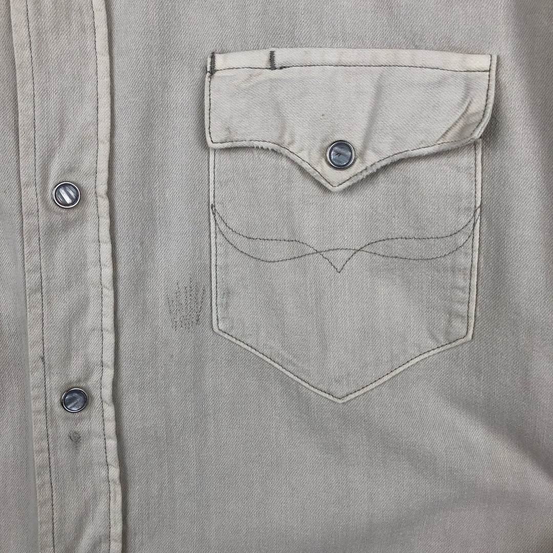 Ralph Lauren POLO RALPH LAUREN Long-Sleeve Denim Western Shirt, Men's Size XL (approx.) unclear Beige type Vintage Second Hand