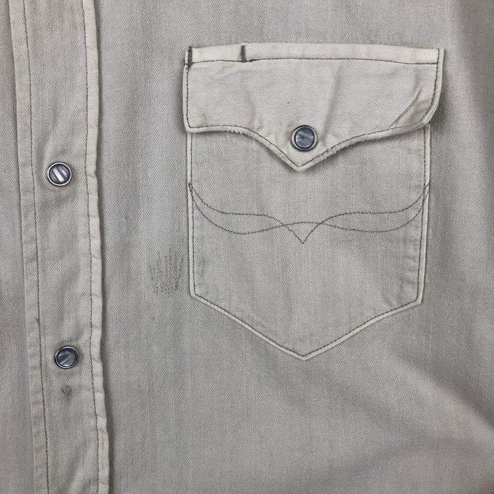 Ralph Lauren POLO RALPH LAUREN Long-Sleeve Denim Western Shirt, Men's Size XL (approx.) unclear Beige type Vintage Second Hand