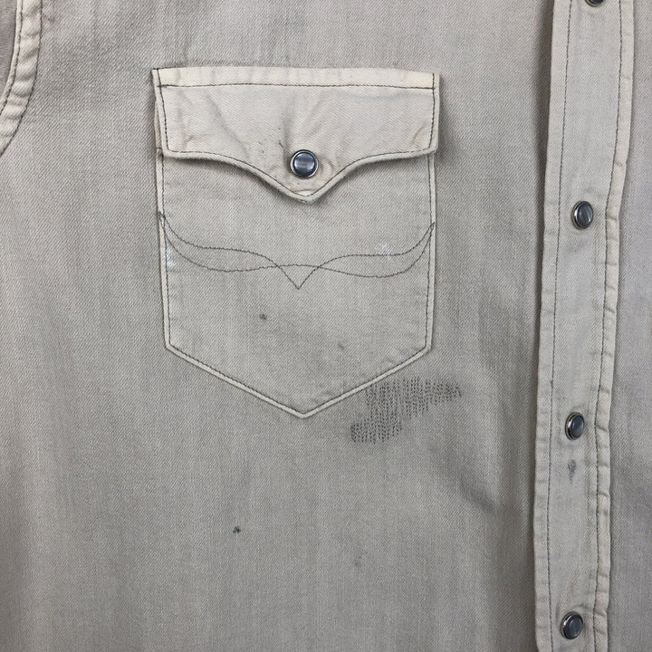 Ralph Lauren POLO RALPH LAUREN Long-Sleeve Denim Western Shirt, Men's Size XL (approx.) unclear Beige type Vintage Second Hand