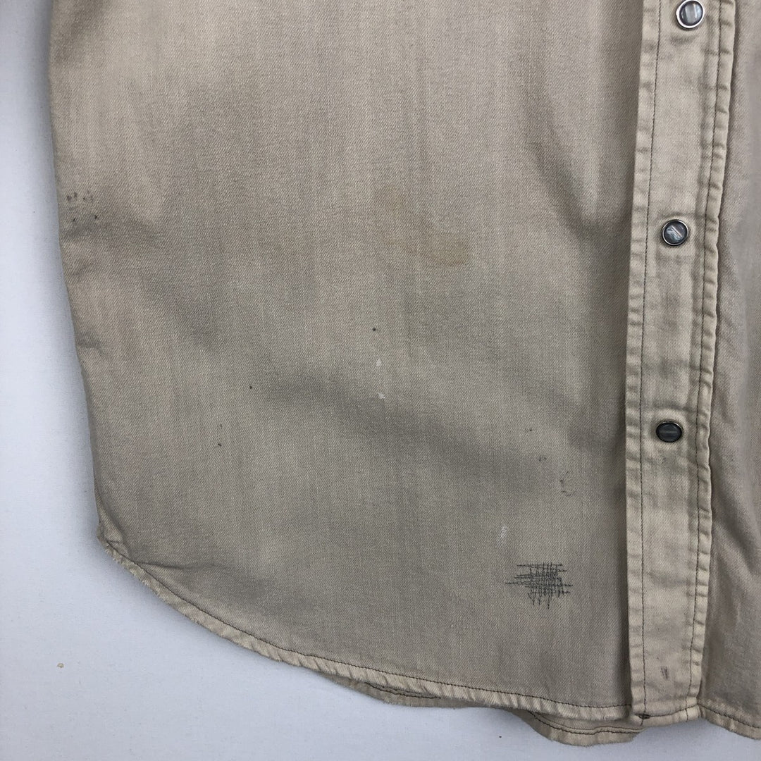 Ralph Lauren POLO RALPH LAUREN Long-Sleeve Denim Western Shirt, Men's Size XL (approx.) unclear Beige type Vintage Second Hand