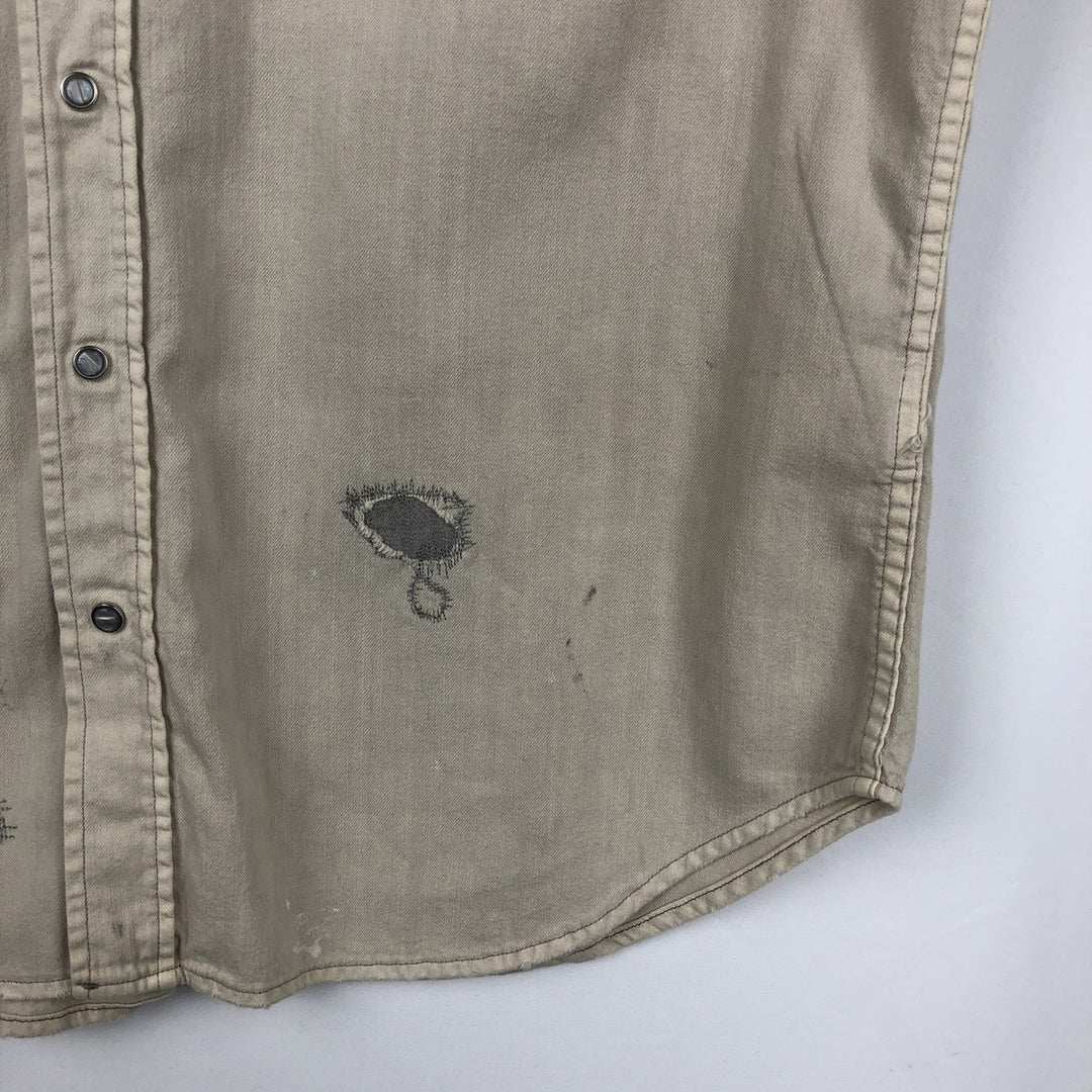 Ralph Lauren POLO RALPH LAUREN Long-Sleeve Denim Western Shirt, Men's Size XL (approx.) unclear Beige type Vintage Second Hand