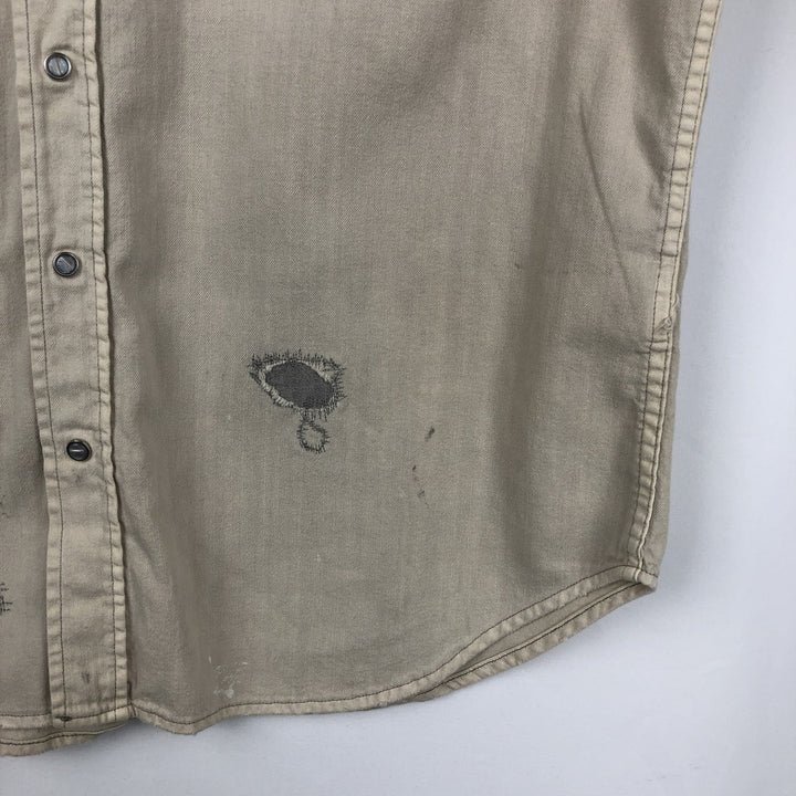 Ralph Lauren POLO RALPH LAUREN Long-Sleeve Denim Western Shirt, Men's Size XL (approx.) unclear Beige type Vintage Second Hand