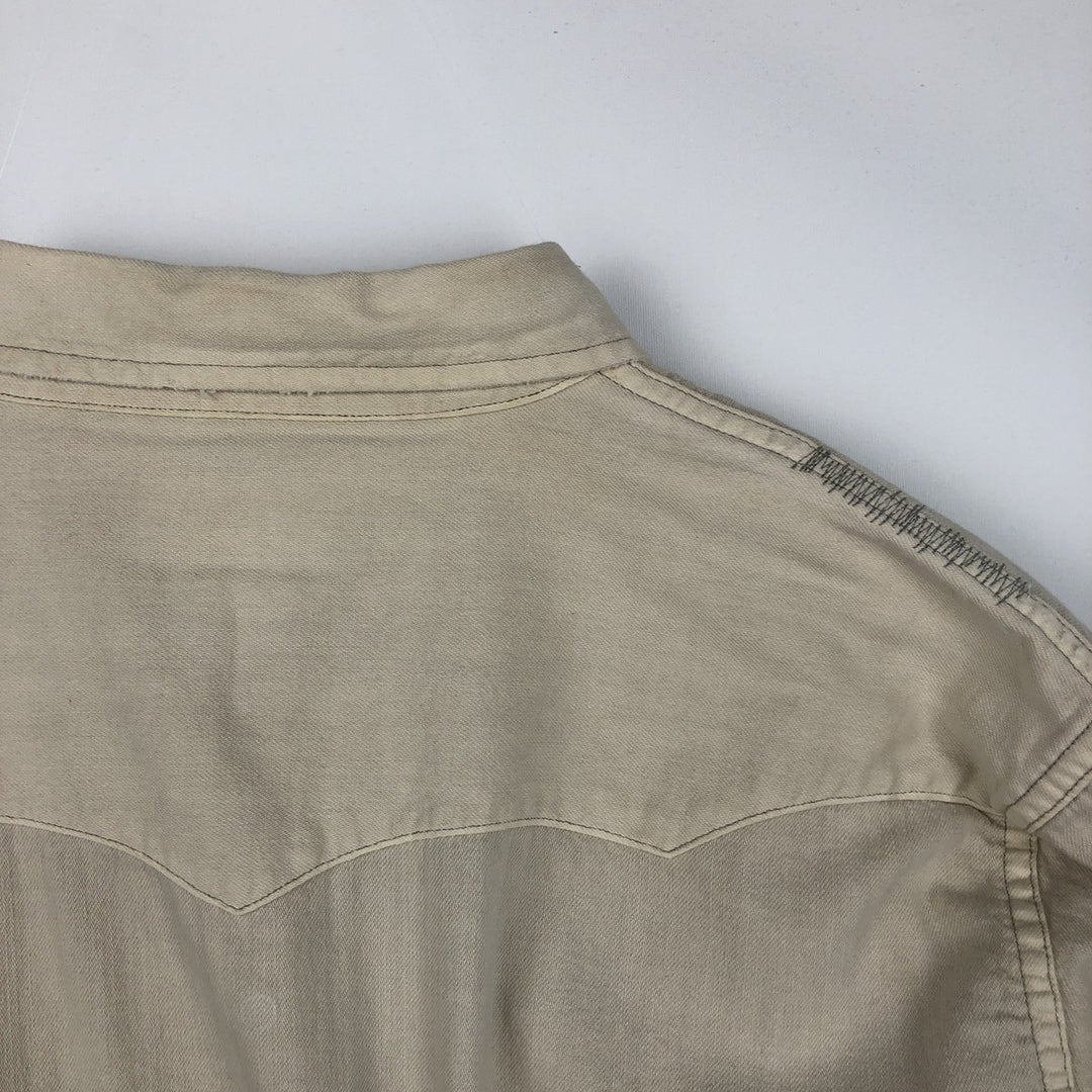 Ralph Lauren POLO RALPH LAUREN Long-Sleeve Denim Western Shirt, Men's Size XL (approx.) unclear Beige type Vintage Second Hand