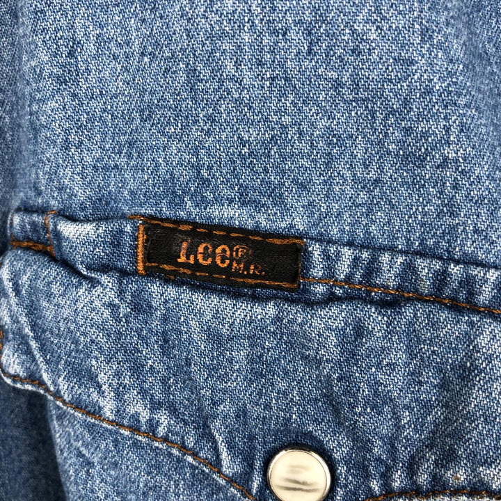 Lee Long-Sleeve Denim Western Shirt, Men's Size XL (Equivalent), Vintage cotton blue type Vintage Second Hand