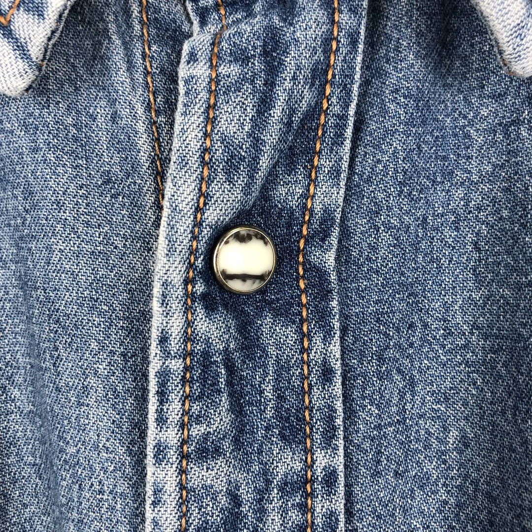 Lee Long-Sleeve Denim Western Shirt, Men's Size L (Equivalent), Vintage unclear blue type Vintage Second Hand