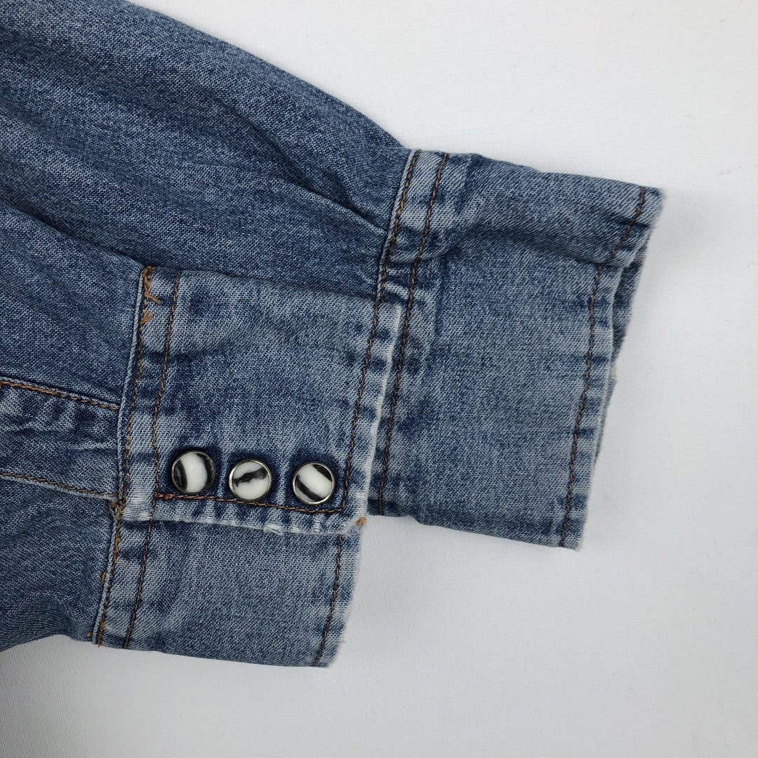 Lee Long-Sleeve Denim Western Shirt, Men's Size L (Equivalent), Vintage unclear blue type Vintage Second Hand