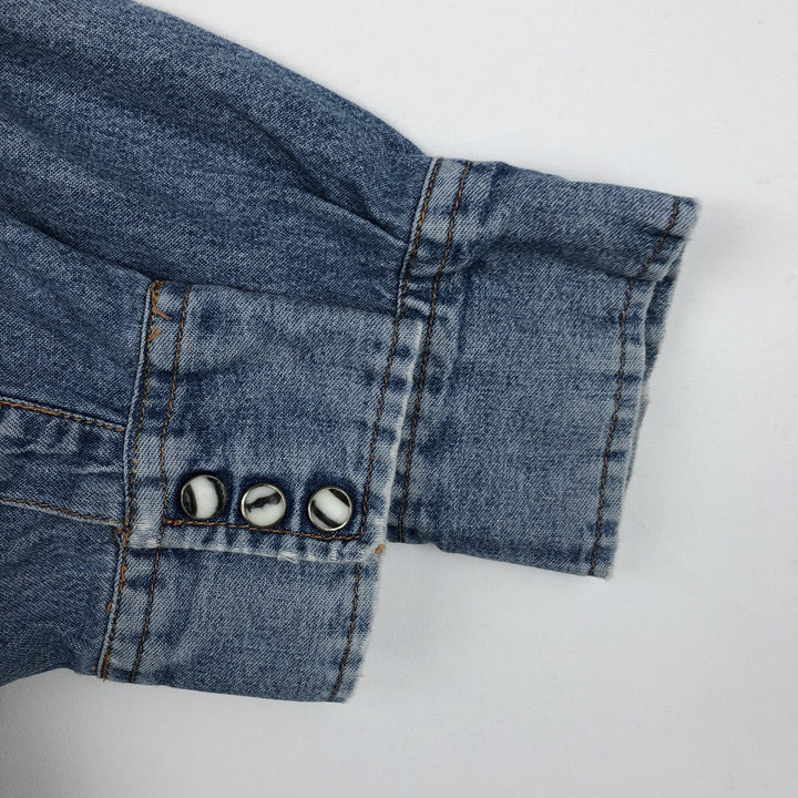 Lee Long-Sleeve Denim Western Shirt, Men's Size L (Equivalent), Vintage unclear blue type Vintage Second Hand