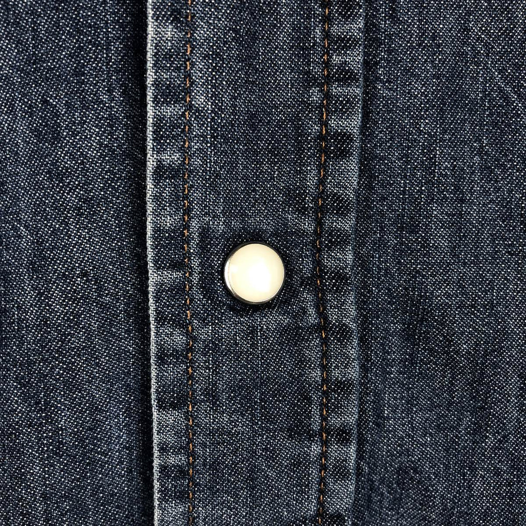 Wrangler Long Sleeve Denim Western Shirt, Men's XL cotton blue type Vintage Second Hand