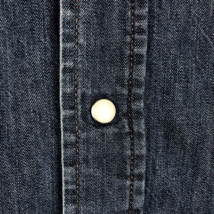 Wrangler Long Sleeve Denim Western Shirt, Men's XL cotton blue type Vintage Second Hand
