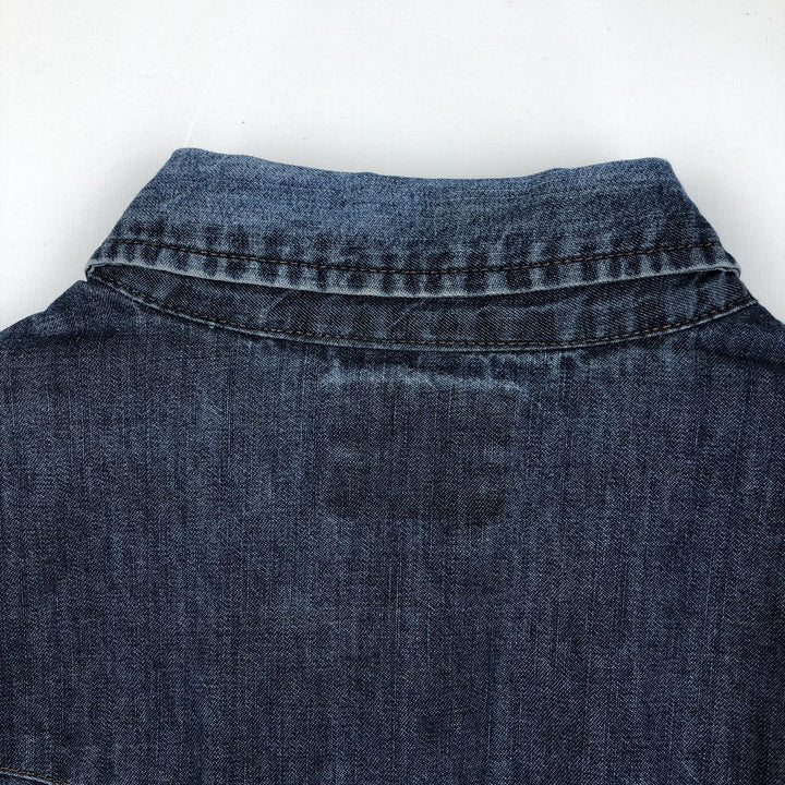 Wrangler Long Sleeve Denim Western Shirt, Men's XL cotton blue type Vintage Second Hand
