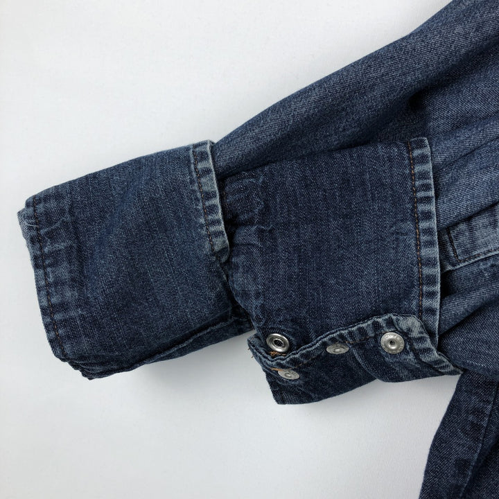 Wrangler Long Sleeve Denim Western Shirt, Men's XL cotton blue type Vintage Second Hand