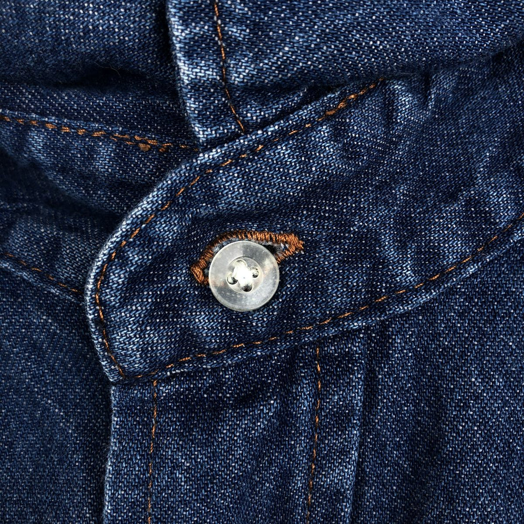 90'S Wrangler Long-Sleeve Denim Western Shirt, Men's XXL (approx.), Vintage cotton blue type Vintage Second Hand