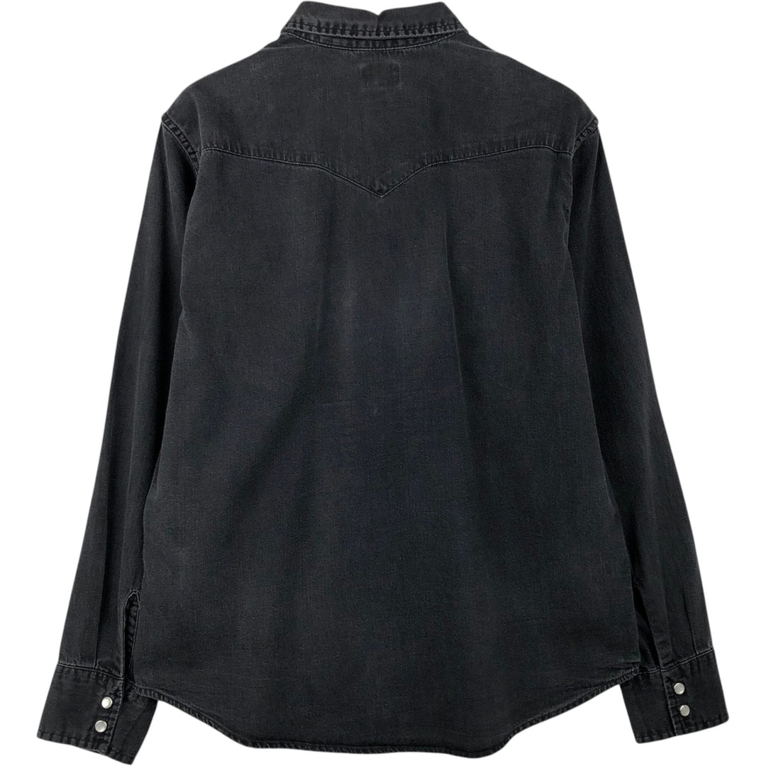 Levi's Long-Sleeve Denim Western Shirt, Men's Size L (approx.) cotton black type Vintage Second Hand