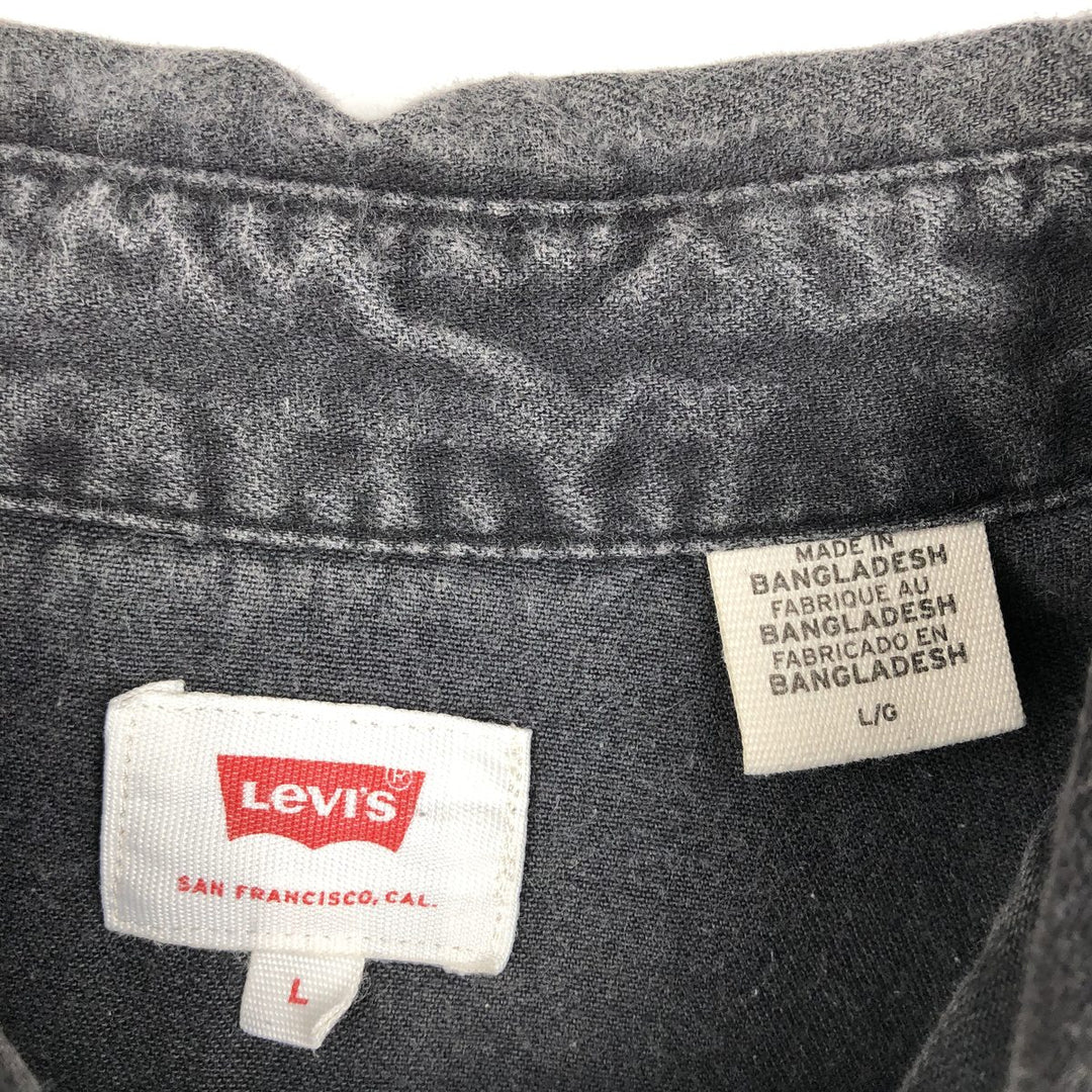 Levi's Long-Sleeve Denim Western Shirt, Men's Size L (approx.) cotton black type Vintage Second Hand