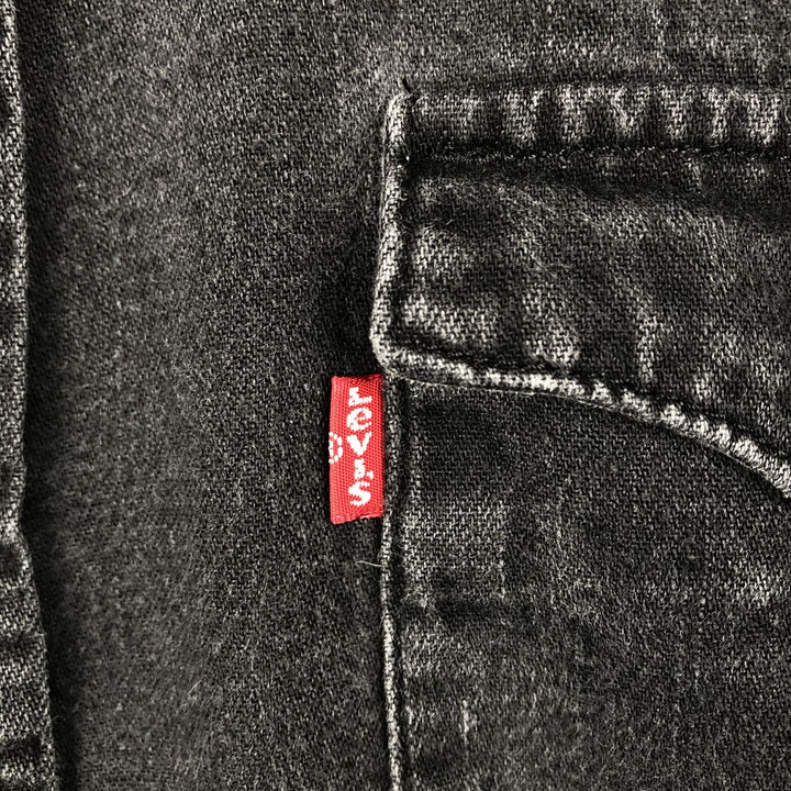 Levi's Long-Sleeve Denim Western Shirt, Men's Size L (approx.) cotton black type Vintage Second Hand