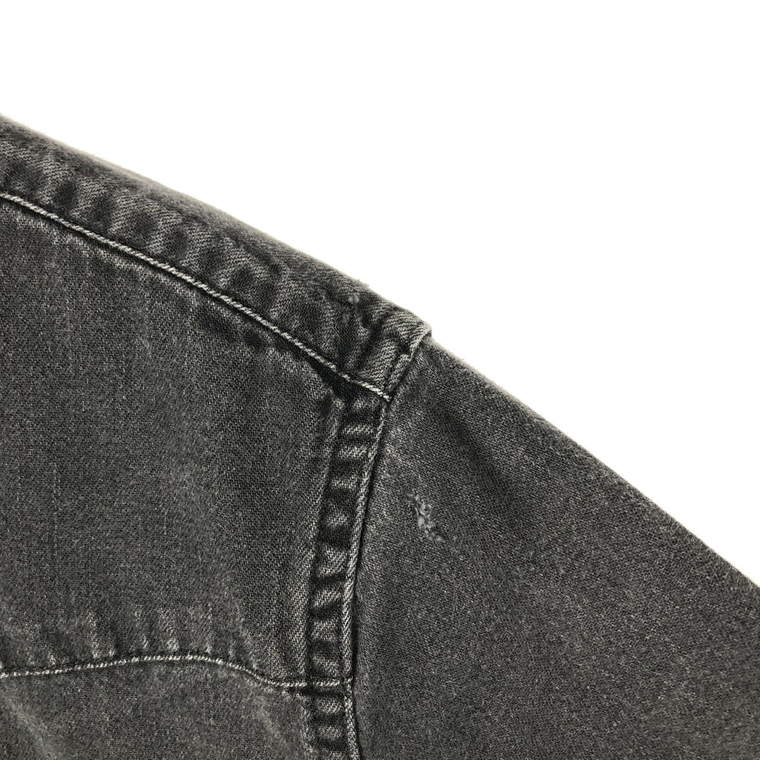 Levi's Long-Sleeve Denim Western Shirt, Men's Size L (approx.) cotton black type Vintage Second Hand