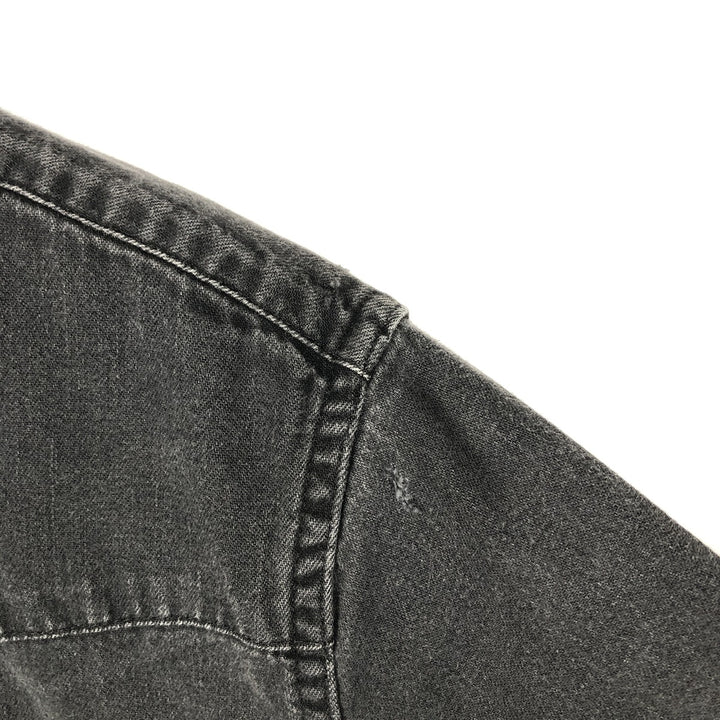 Levi's Long-Sleeve Denim Western Shirt, Men's Size L (approx.) cotton black type Vintage Second Hand