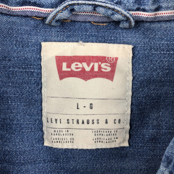 Levi's Long-Sleeve Denim Western Shirt, Men's Size L (approx.) cotton blue type Vintage Second Hand