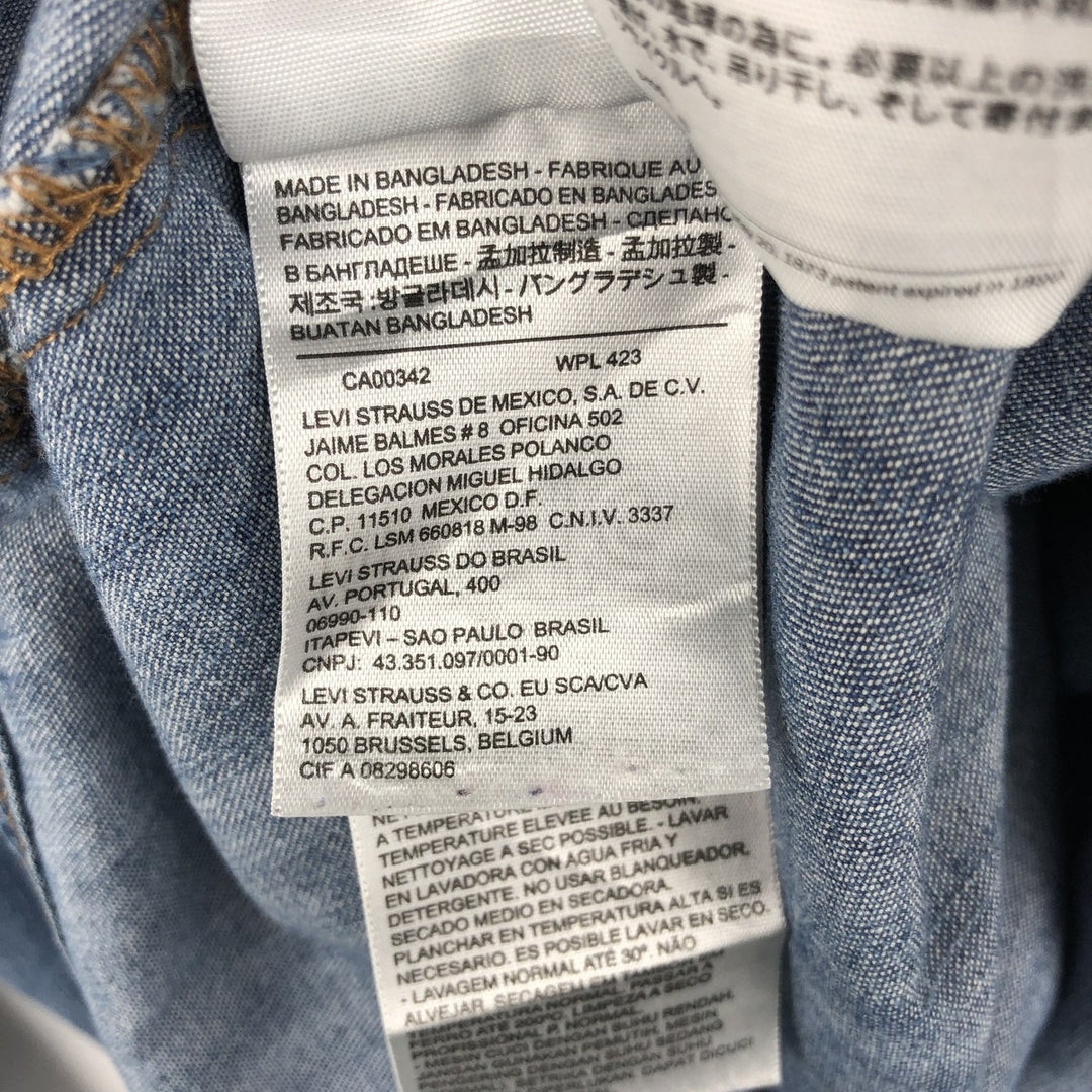 Levi's Long-Sleeve Denim Western Shirt, Men's Size L (approx.) cotton blue type Vintage Second Hand