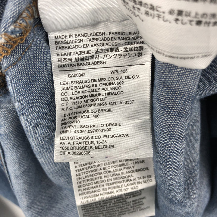Levi's Long-Sleeve Denim Western Shirt, Men's Size L (approx.) cotton blue type Vintage Second Hand