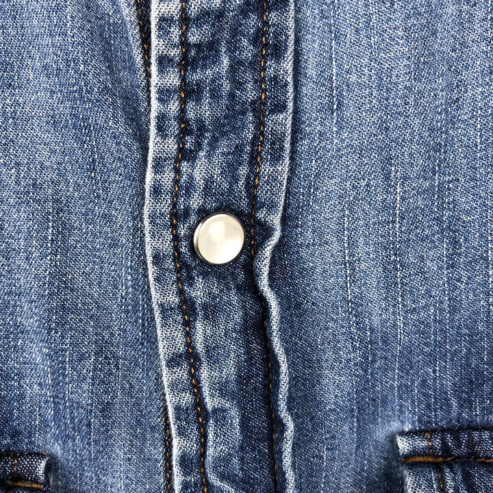 Levi's Long-Sleeve Denim Western Shirt, Men's Size L (approx.) cotton blue type Vintage Second Hand