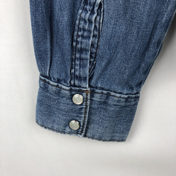 Levi's Long-Sleeve Denim Western Shirt, Men's Size L (approx.) cotton blue type Vintage Second Hand