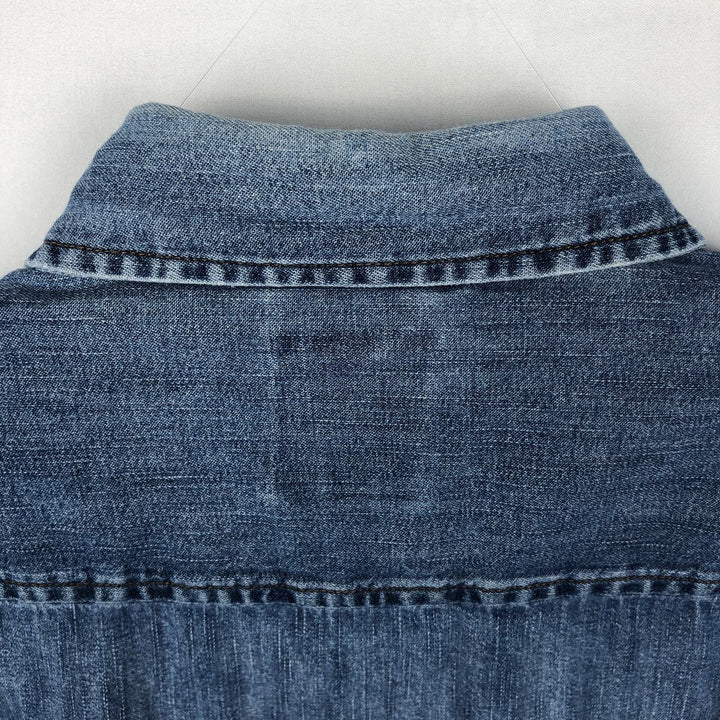 Levi's Long-Sleeve Denim Western Shirt, Men's Size L (approx.) cotton blue type Vintage Second Hand