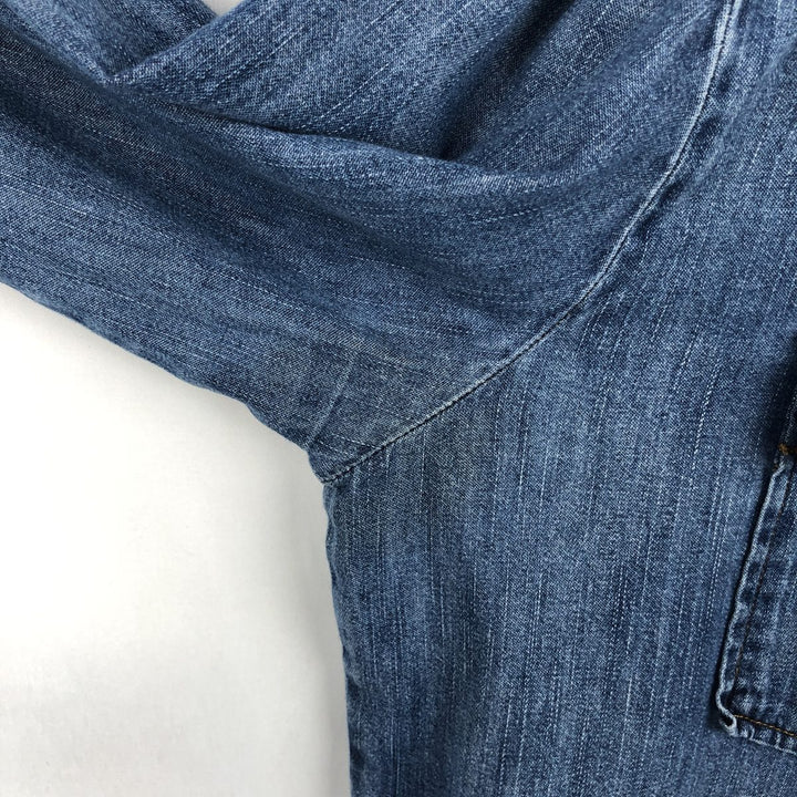 Levi's Long-Sleeve Denim Western Shirt, Men's Size L (approx.) cotton blue type Vintage Second Hand