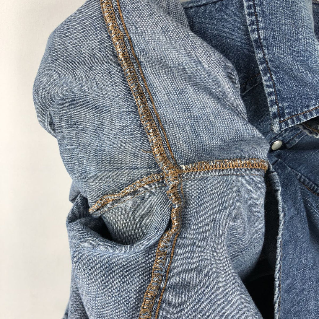 Levi's Long-Sleeve Denim Western Shirt, Men's Size L (approx.) cotton blue type Vintage Second Hand