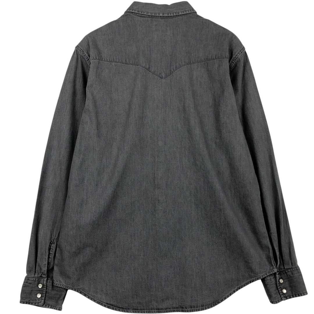 Levi's Long-Sleeve Denim Western Shirt, Men's Size XL (approx.) cotton gray type Vintage Second Hand