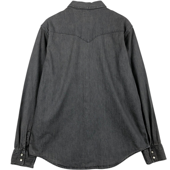 Levi's Long-Sleeve Denim Western Shirt, Men's Size XL (approx.) cotton gray type Vintage Second Hand