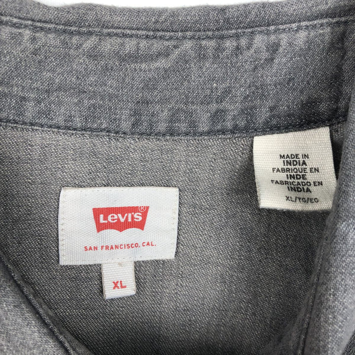 Levi's Long-Sleeve Denim Western Shirt, Men's Size XL (approx.) cotton gray type Vintage Second Hand