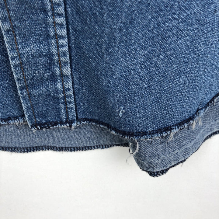 80s-90'S Wrangler Long-Sleeve Denim Western Shirt, Men's Size XL (Vintage) cotton blue type Vintage Second Hand