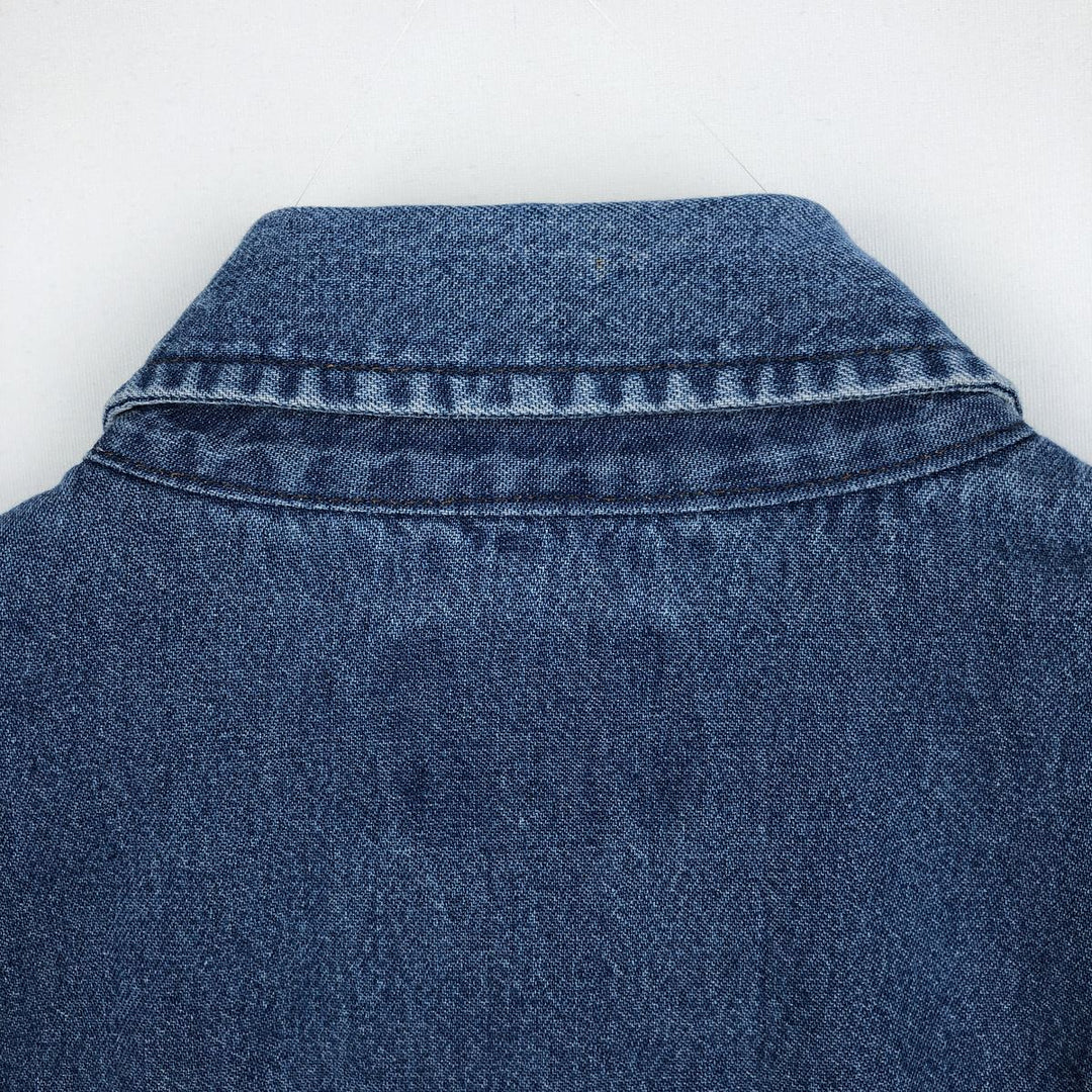 80s-90'S Wrangler Long-Sleeve Denim Western Shirt, Men's Size XL (Vintage) cotton blue type Vintage Second Hand