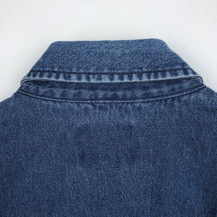 80s-90'S Wrangler Long-Sleeve Denim Western Shirt, Men's Size XL (Vintage) cotton blue type Vintage Second Hand