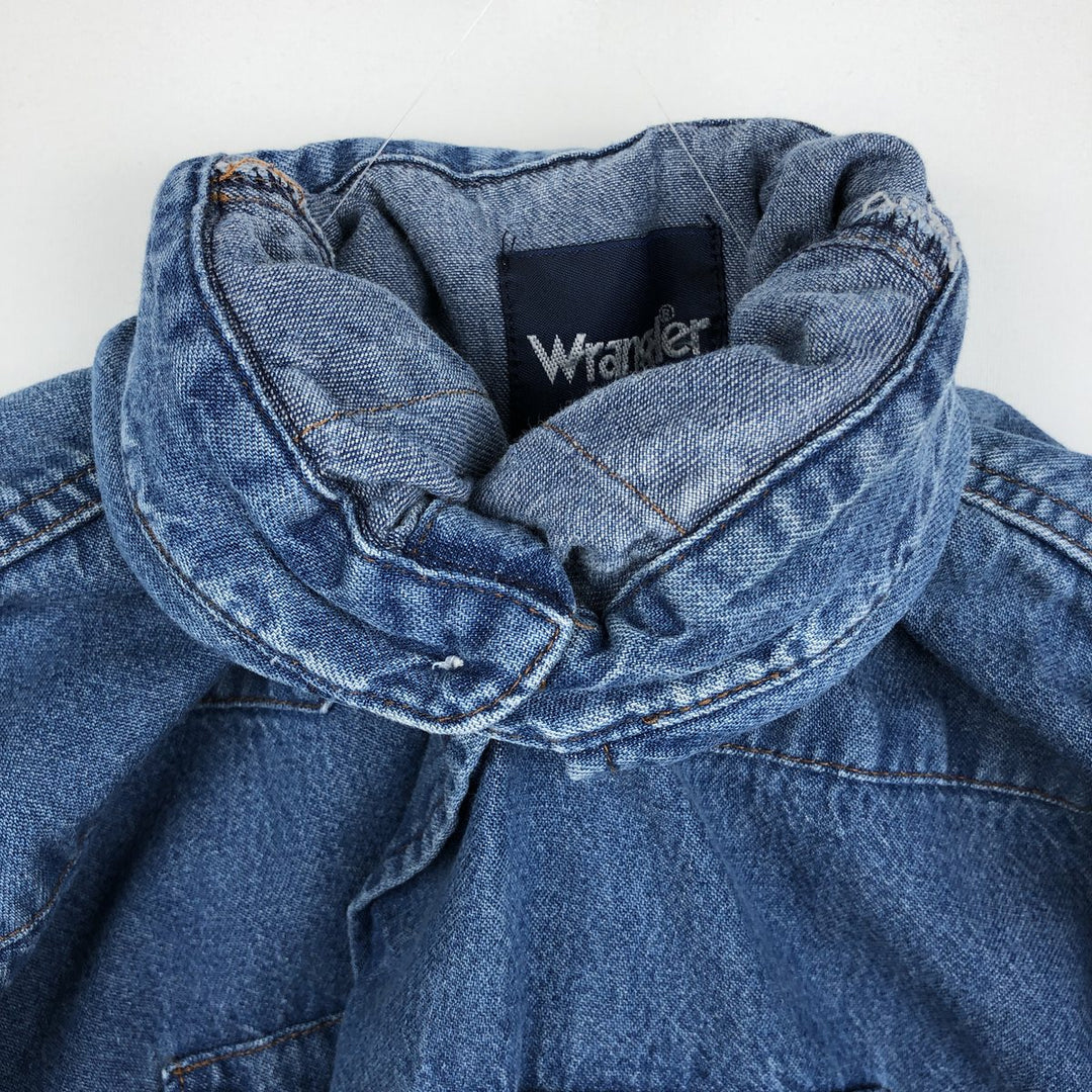 80s-90'S Wrangler Long-Sleeve Denim Western Shirt, Men's Size XL (Vintage) cotton blue type Vintage Second Hand