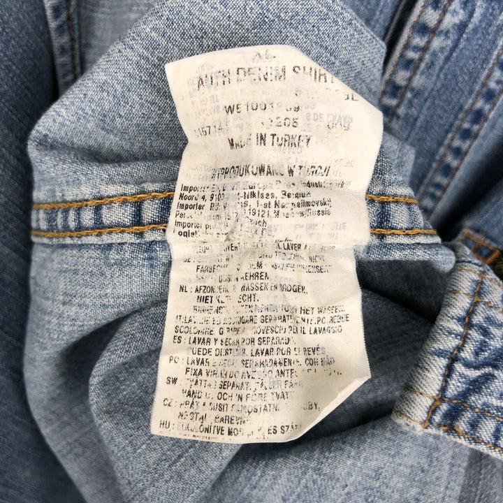Wrangler Long Sleeve Denim Western Shirt, Men's XL unclear blue type Vintage Second Hand