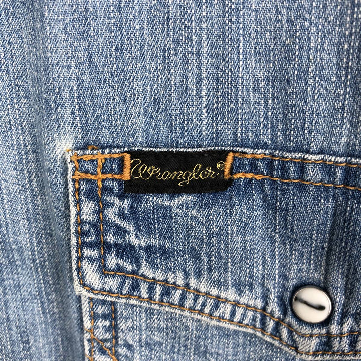 Wrangler Long Sleeve Denim Western Shirt, Men's XL unclear blue type Vintage Second Hand