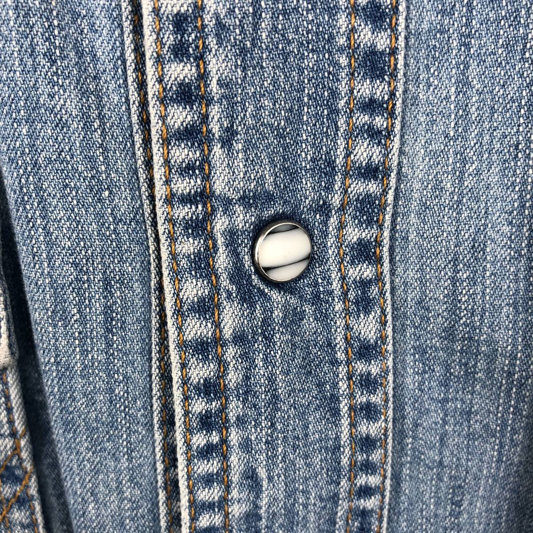 Wrangler Long Sleeve Denim Western Shirt, Men's XL unclear blue type Vintage Second Hand