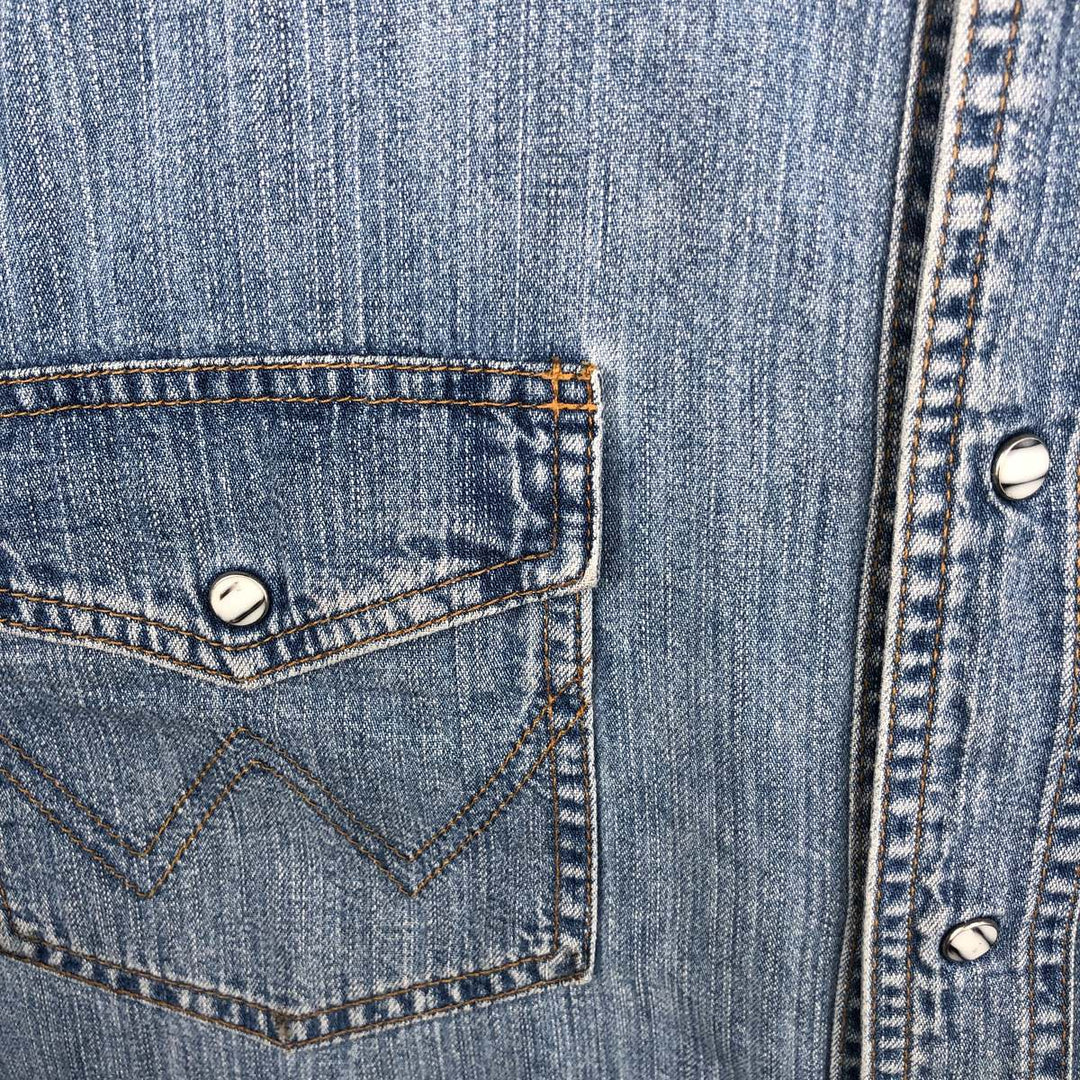 Wrangler Long Sleeve Denim Western Shirt, Men's XL unclear blue type Vintage Second Hand