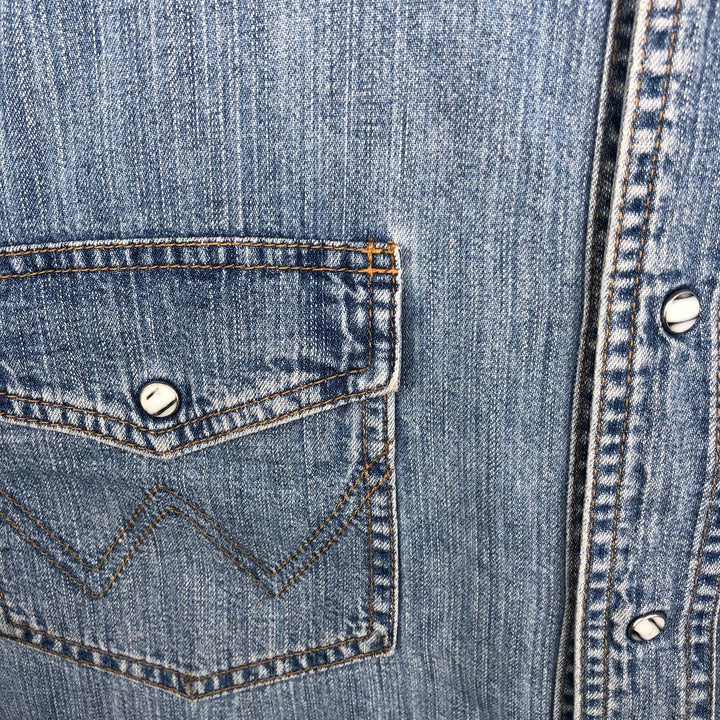 Wrangler Long Sleeve Denim Western Shirt, Men's XL unclear blue type Vintage Second Hand