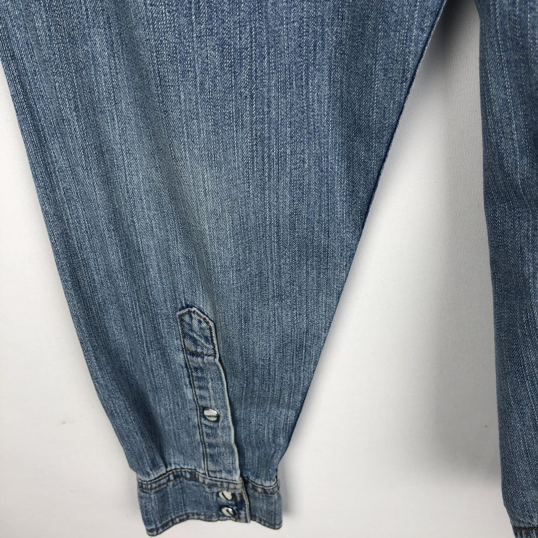 Wrangler Long Sleeve Denim Western Shirt, Men's XL unclear blue type Vintage Second Hand