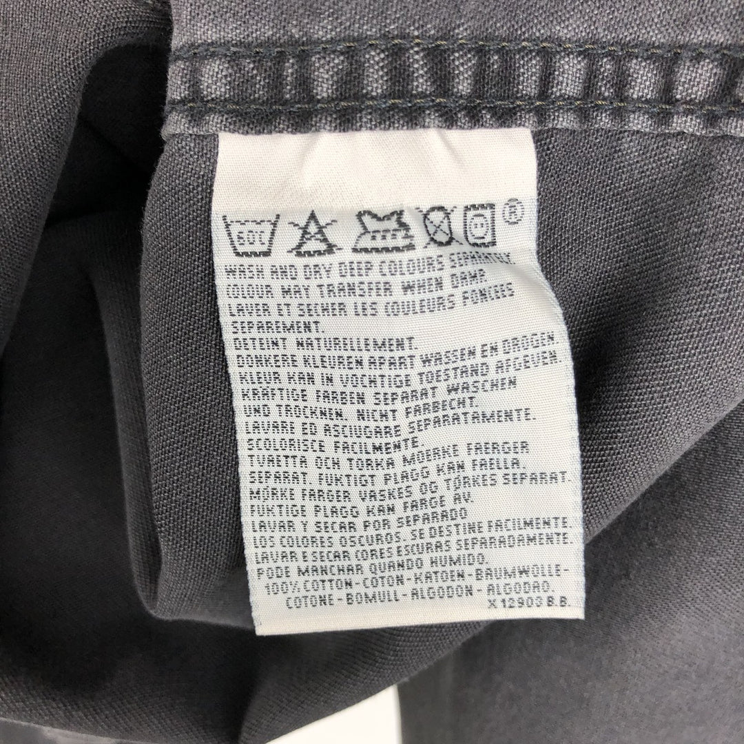 1990'S Levi's 60555-0565 Long-Sleeve Denim Western Shirt, Men's Size XL (Equivalent), Vintage cotton black type Vintage Second Hand